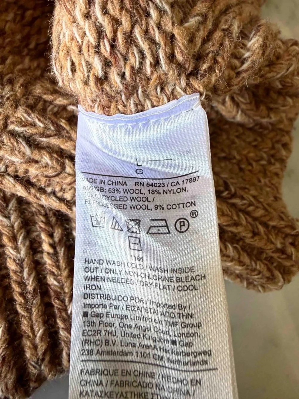 Banana Republic Marled Wool Blend Crew Neck Sweater Vicuna Brown XL